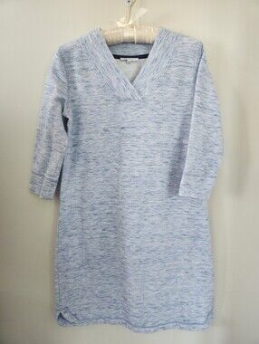 Talbots Sweater Dress Light Blue Heathered V-Neck